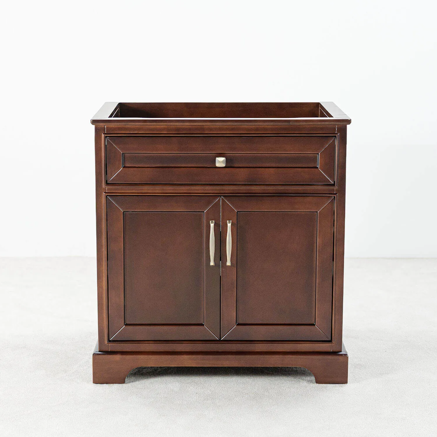 Kommod Badrum 80cm Brun Wyoming - Vit Marmor