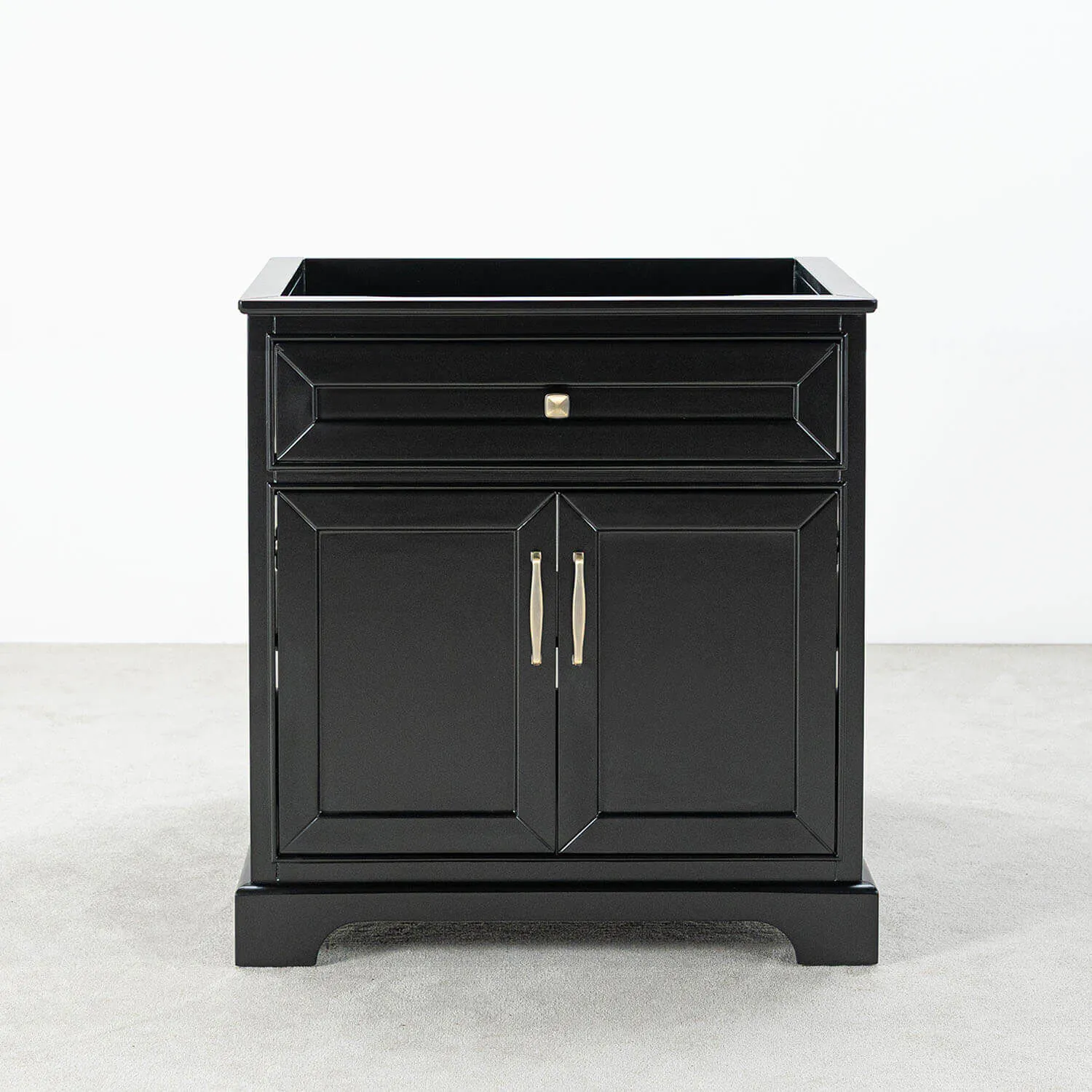 Kommod Badrum 80cm Svart Wyoming - Vit Marmor