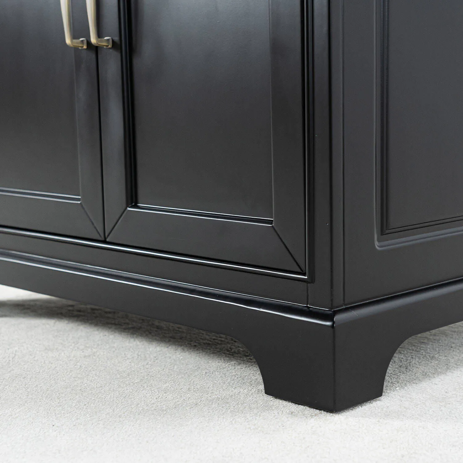 Kommod Badrum 80cm Svart Wyoming - Vit Marmor