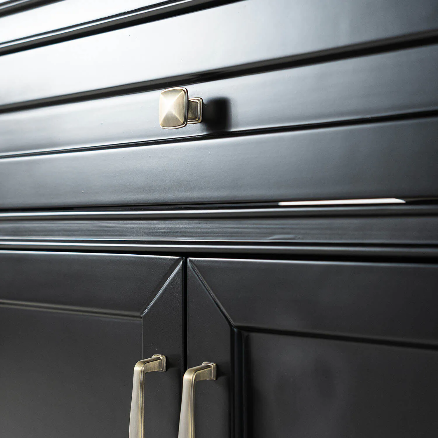 Kommod Badrum 80cm Svart Wyoming - Vit Marmor