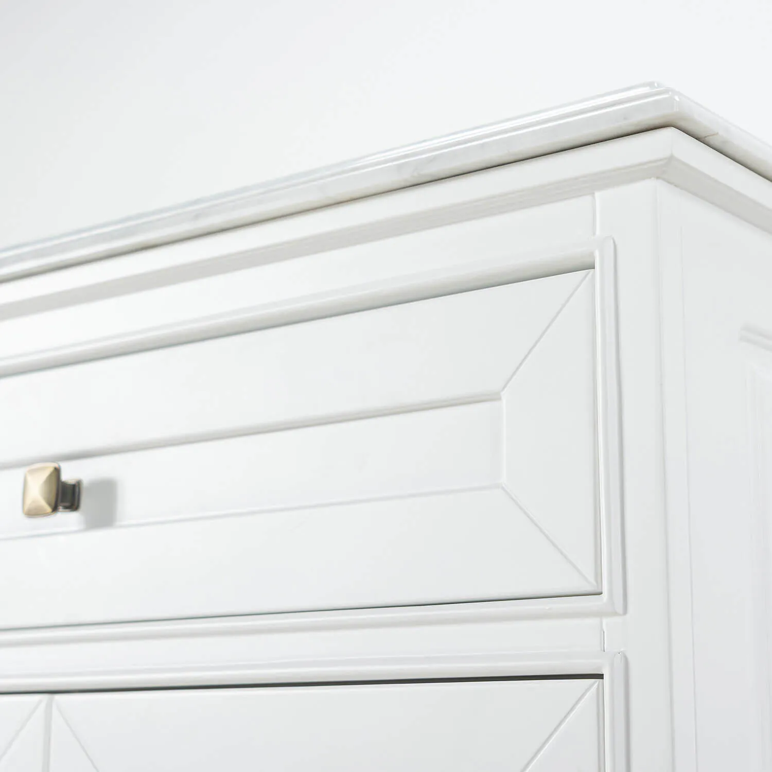 Kommod Badrum 80cm Wyoming Vit - Vit Marmor