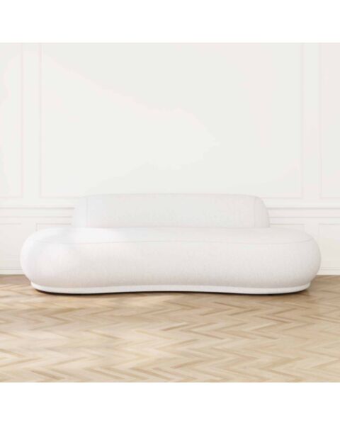 Soffa 3-sits 253cm Vit Boucle - Bel Air
