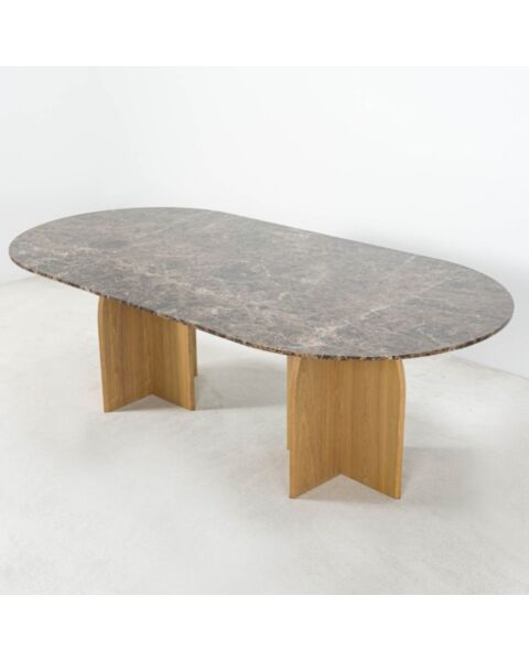 Matbord Ek & Brun Marmor 240cm - Matisse