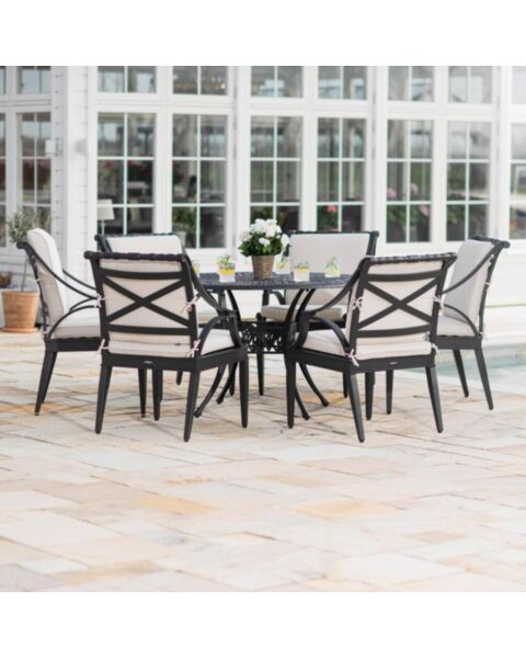 Amalfi matgrupp med 6 stolar och Toscana 122cm bord