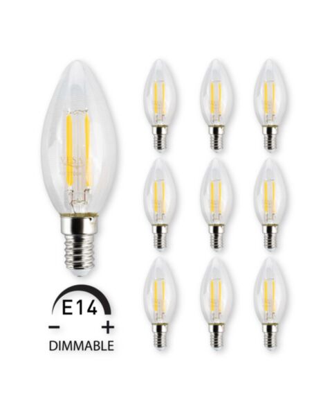 E14 LED Kronljus 4W Varmvit 2700k Dimbar - 10pack