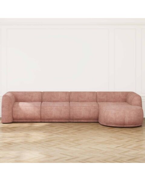 Divansoffa 371cm Höger Rosa - Bel Air