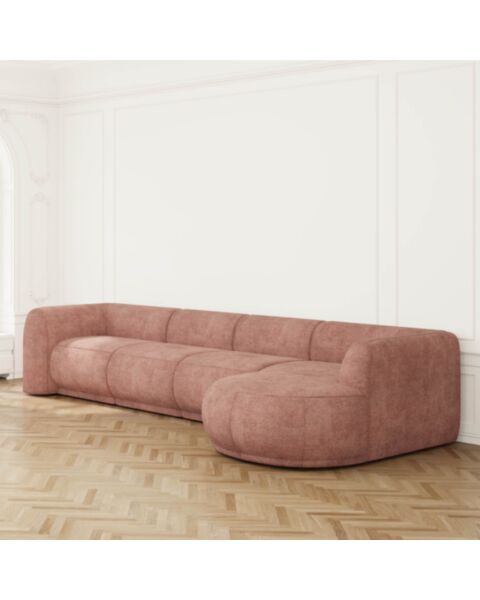 Divansoffa 371cm Höger Rosa - Bel Air