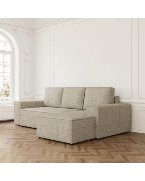 Bäddsoffa Divan Höger 255cm Grå - Sydney