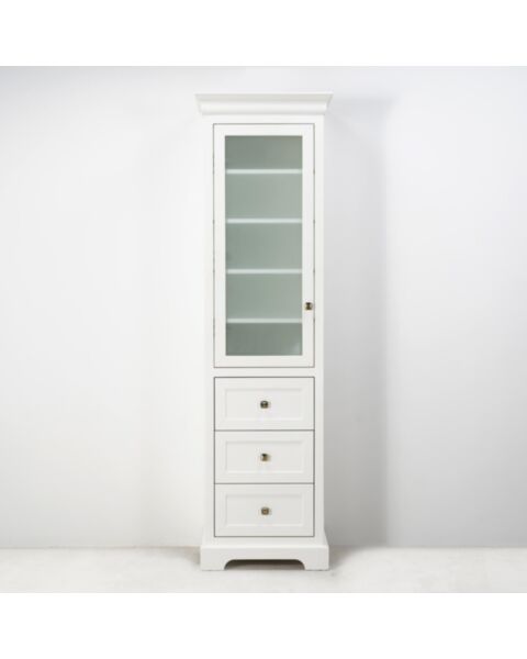 Klassiskt h&ouml;gsk&aring;p Wyoming Vit med glas front 202cm