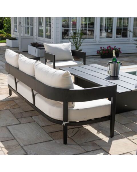 Loungegrupp 5-Pers Svart Aluminium - Ibiza