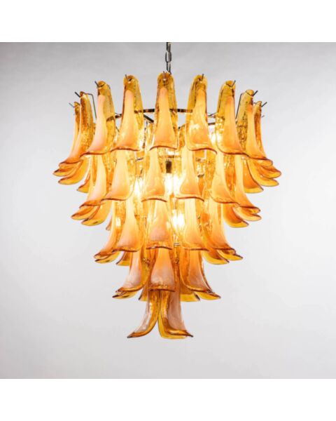 Kristallkrona &Oslash;66xH75cm B&auml;rnsten/Krom - Livorno