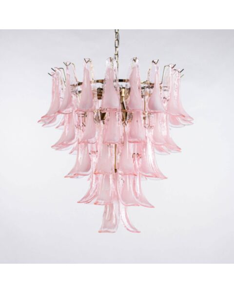 Kristallkrona &Oslash;66xH75cm Rosa/M&auml;ssing - Livorno