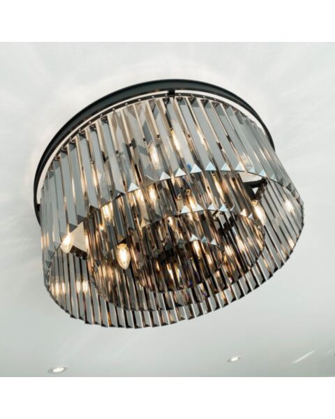 Kristallplafond Ø60cm Florence Svart