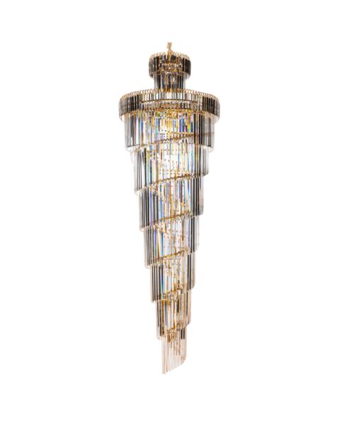 Stor Kristallkrona Ø80xH260cm Mansion Guld