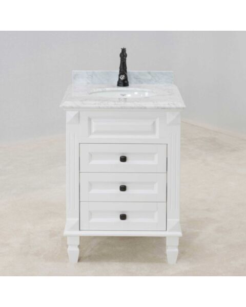 Kommod Badrum 60cm Nashville Vit - Vit Marmor