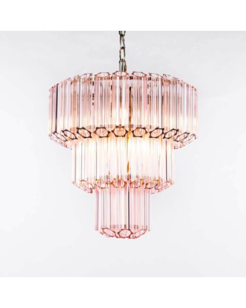Kristallkrona &Oslash;44xH43 M&auml;ssing/Rosa - Lucca