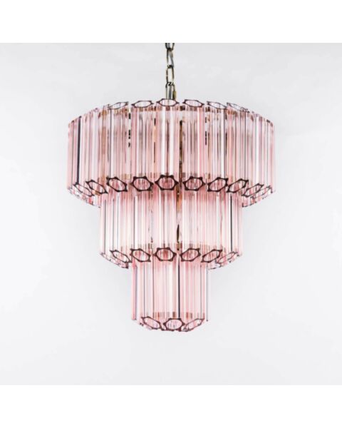 Kristallkrona &Oslash;44xH43 M&auml;ssing/Rosa - Lucca