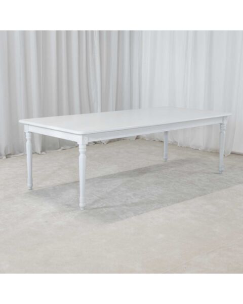 Matbord Gripsholm 240cm Vit Massiv Ek