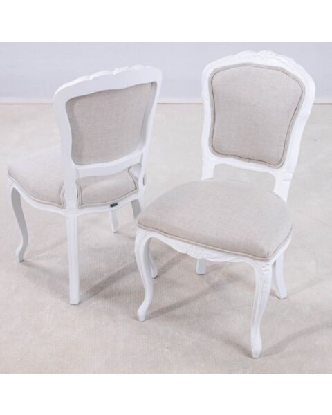 2-Pack Antik Matstol Drottningholm Vit Massiv Ek 2-Pack Antik Matstol Drottningholm Vit Massiv Ek