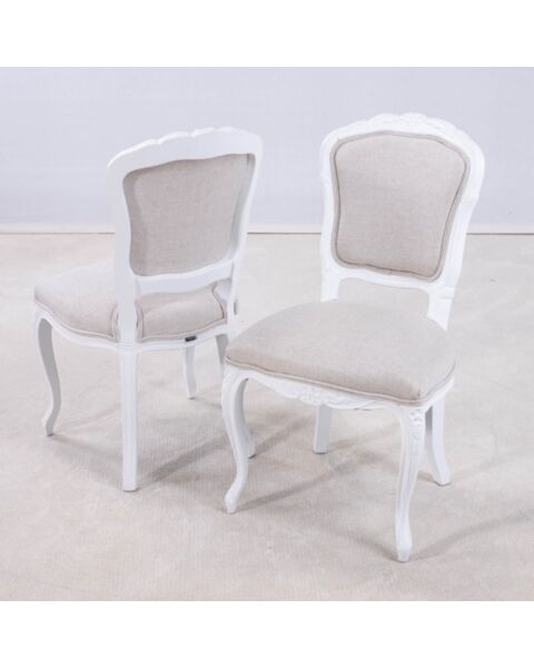 2-Pack Antik Matstol Drottningholm Vit Massiv Ek 2-Pack Antik Matstol Drottningholm Vit Massiv Ek