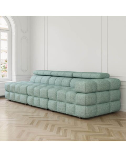 Soffa 3-sits 288cm Mintgrön Boucle Armstöd Höger - Paris