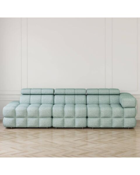 Soffa 3-sits 288cm Mintgrön Boucle Armstöd Höger - Paris
