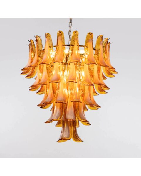Kristallkrona Ø66xH75cm Amber/Mässing - Livorno
