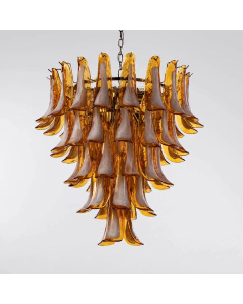 Kristallkrona Ø66xH75cm Amber/Mässing - Livorno