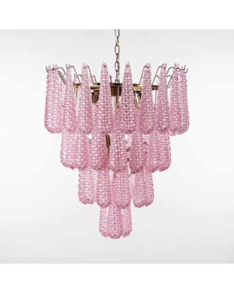 Kristallkrona &Oslash;61xH75cm M&auml;ssing/Rosa - Neapel
