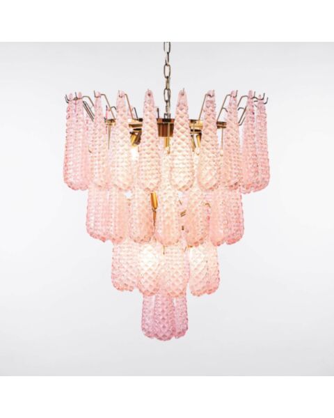 Kristallkrona &Oslash;61xH75cm M&auml;ssing/Rosa - Neapel