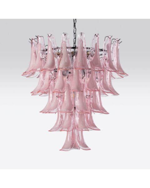 Kristallkrona &Oslash;66xH75cm Rosa/Krom - Livorno