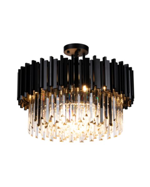 Kristall Lampa Ø55cm Monaco Svart
