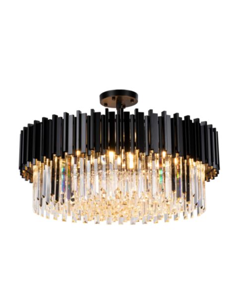 Kristall Lampa &Oslash;75cm Monaco Svart
