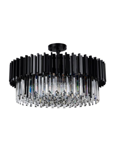 Kristall Lampa &Oslash;75cm Monaco Svart