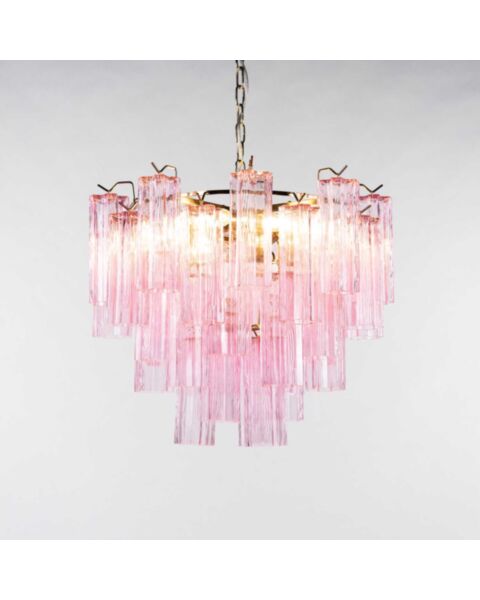 Kristallkrona Ø58xH50cm Rosa/Mässing  - Cagliari