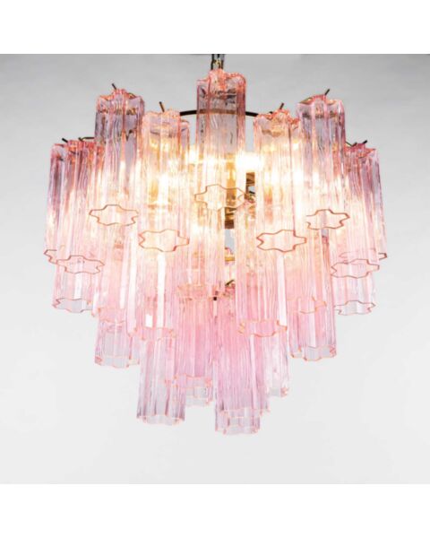 Kristallkrona Ø58xH50cm Rosa/Mässing  - Cagliari