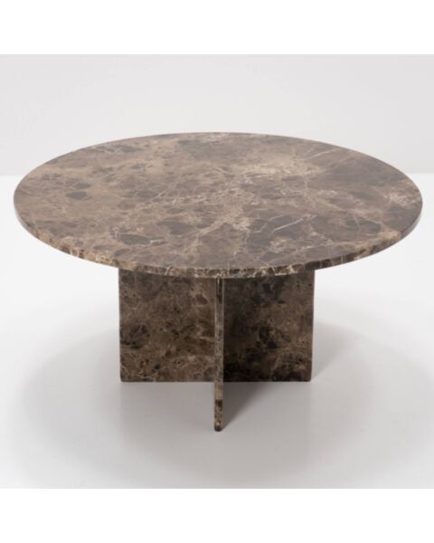Soffbord &Oslash;80cm Brun Marmor - Matisse