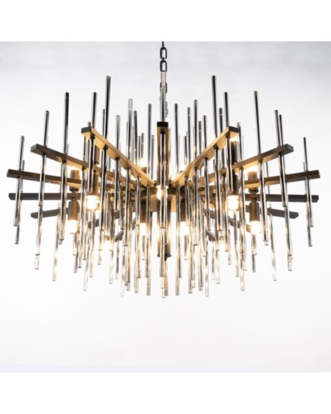 Modern Kristallkrona Ø85cm Vienna Svart Rökigt Glas