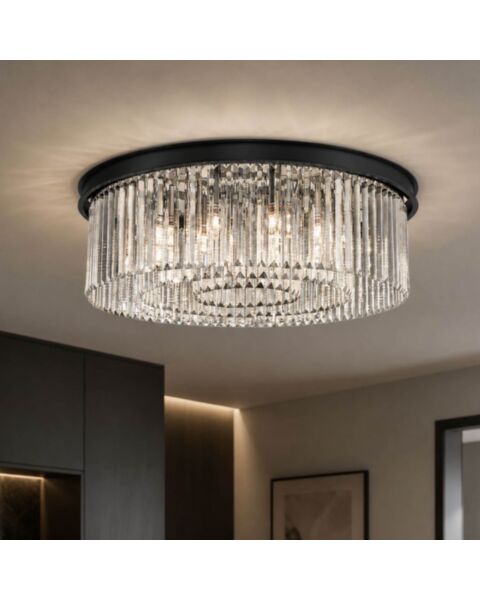Kristallplafond &Oslash;60cm Florence Svart