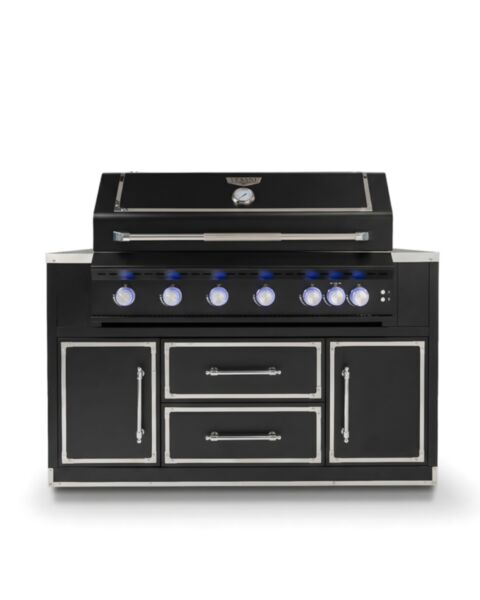 Gasolgrill Svart Rostfritt St&aring;l 162cm - Monte Carlo