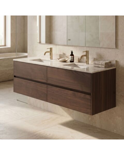 Dubbelkommod Valn&ouml;t 150cm Beige Marmor - Marstrand