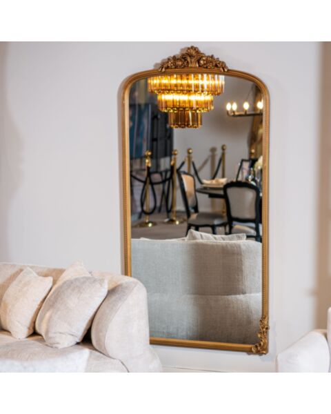 Helkroppsspegel 100x180cm Valvformad Guld Mary