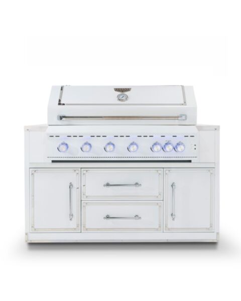 Gasolgrill Vit Rostfritt St&aring;l 162cm - Monte Carlo
