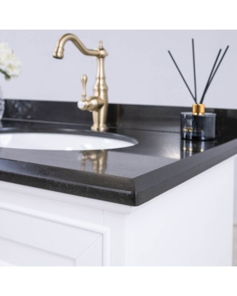 Dubbel Kommod Badrum 160cm Wyoming Vit - Svart Granit