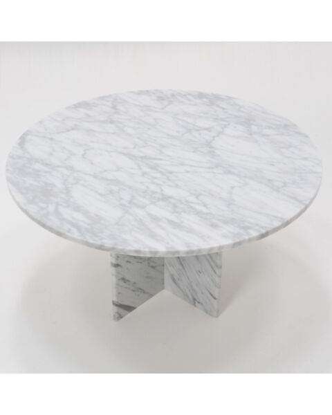 Soffbord &Oslash;80cm Vit Marmor - Matisse