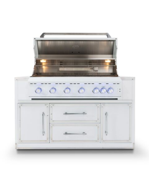 Gasolgrill Vit Rostfritt St&aring;l 162cm - Monte Carlo