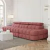 Soffa 3-sits 291cm Rosa Utan Armstöd - Paris