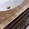Kommod Badrum 80cm Nashville Mörkbrun - Beige Marmor