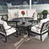 Loungeset Svart Aluminium Florence 5-pers