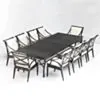 Matgrupp utomhus 10 stolar svart aluminium – Napoli 320cm